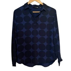 Uniqlo x Marimekko dotted long sleeve button down shirt XS excellent condition